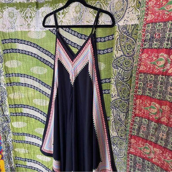 Vanessa Virginia x Anthropologie Black Estrella Silk Midi Dress Size Small - Picture 8 of 16